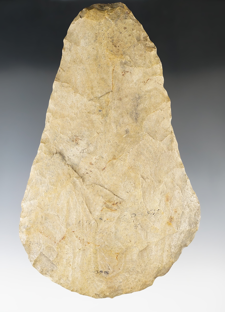 Nice! 8 12" nicely crafted Flint Spade found in Kentucky. Good use polish to bit area.