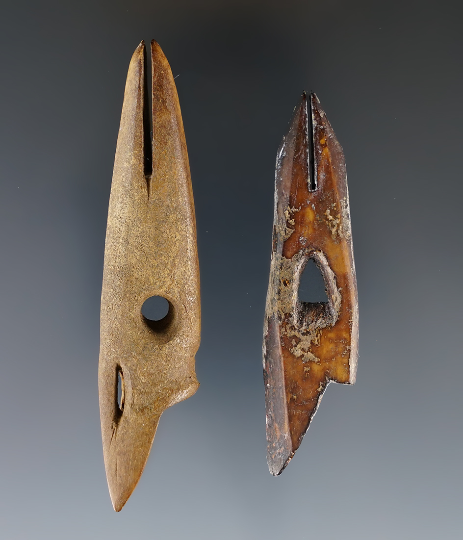 Pair of well patinated Inuit Toggles found in Alaska. The largest is 3 5/16".