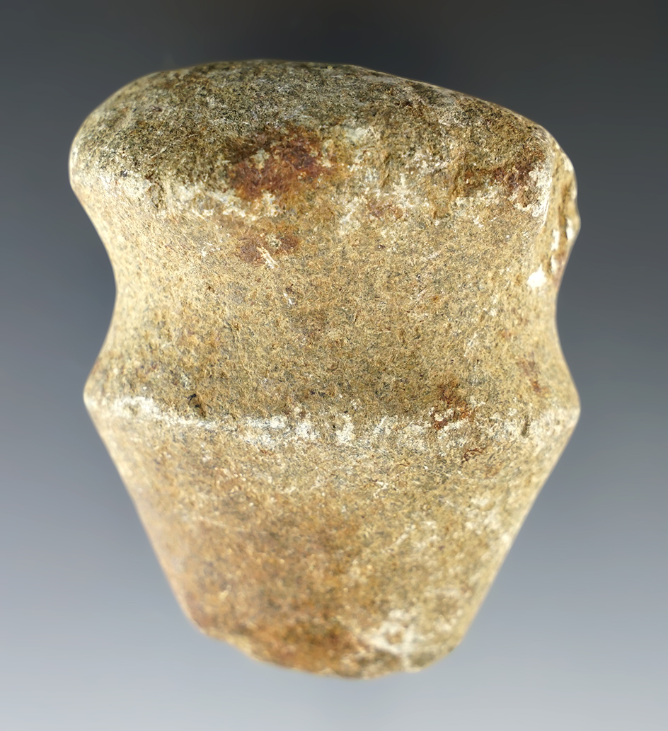 2 7/8" miniature Full Grooved Axe found in Clay Co., Arkansas. Ex. H. L. Talburt of Calico Rock, AR.