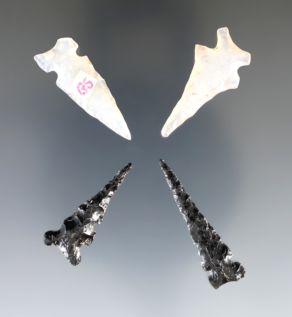 Set of 4 nicely styled New Mexico points. The largest is 1 7/16".