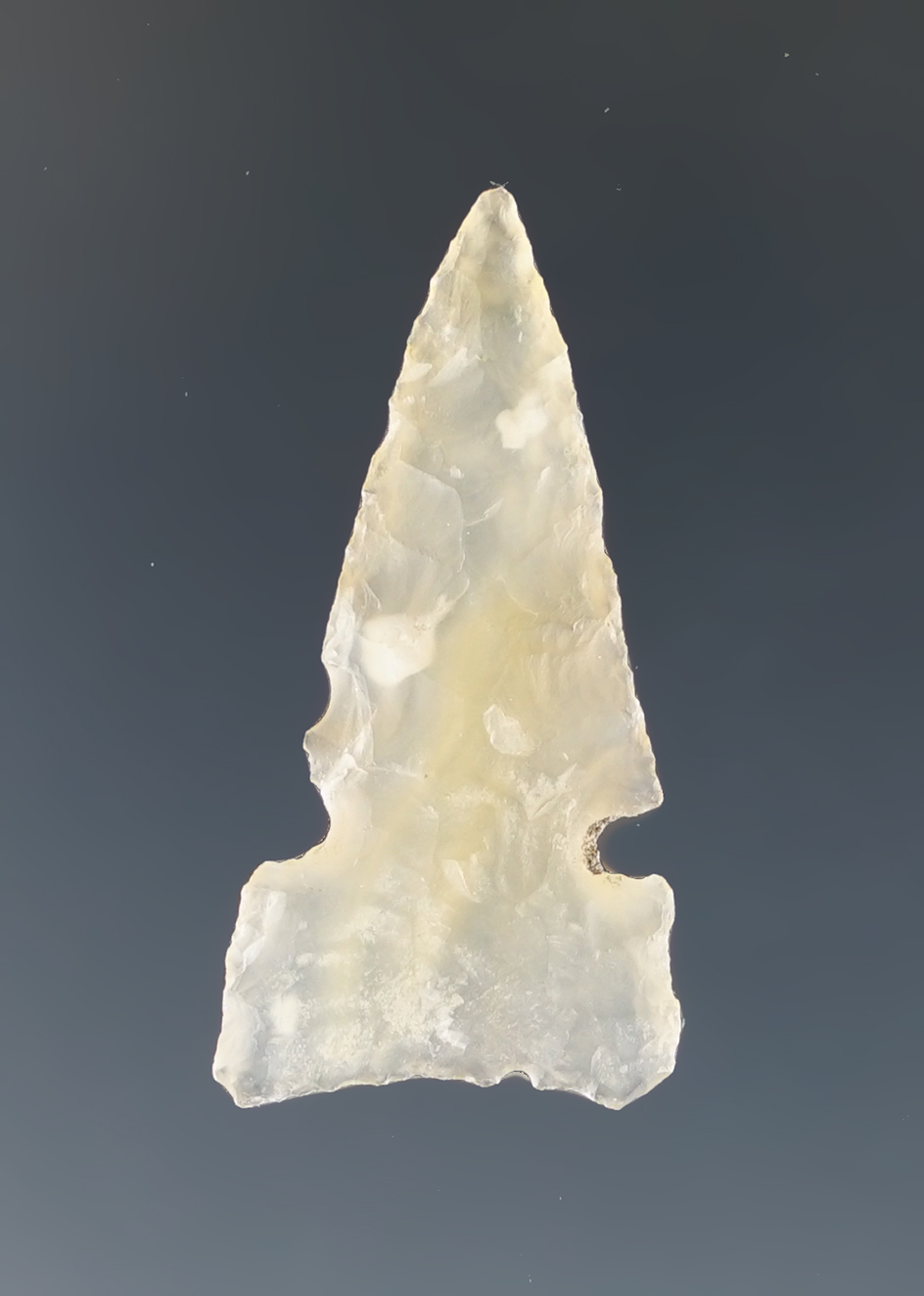 1 3/16" nicely flaked Sidenotch arrow point made from attractive translucent Agate - New Mexico.