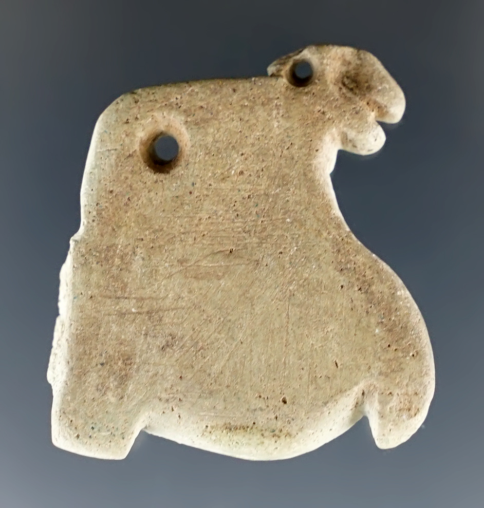 1 3/8" Animal effigy pendant carved from stone found in New Mexico.