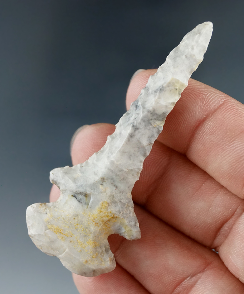 Rare style! 2 1/2" notched base Dovetail drill found in Richland Co., Ohio made from multicolored Co