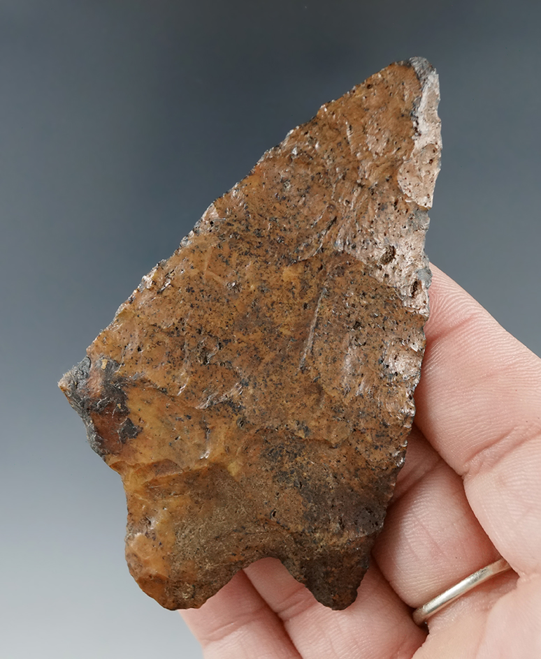 3 1/8" heavily River patinated stemmed knife. Found in northern Florida.