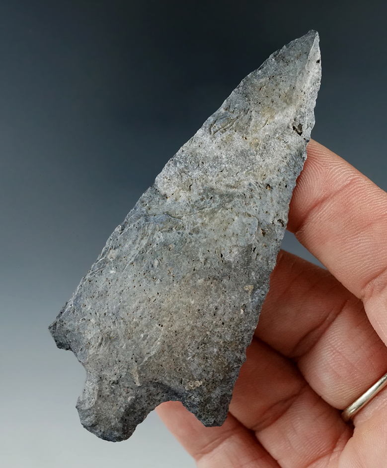 3 1/4" stemmed point found near the Santa Fe River in Alachua Co., Florida.