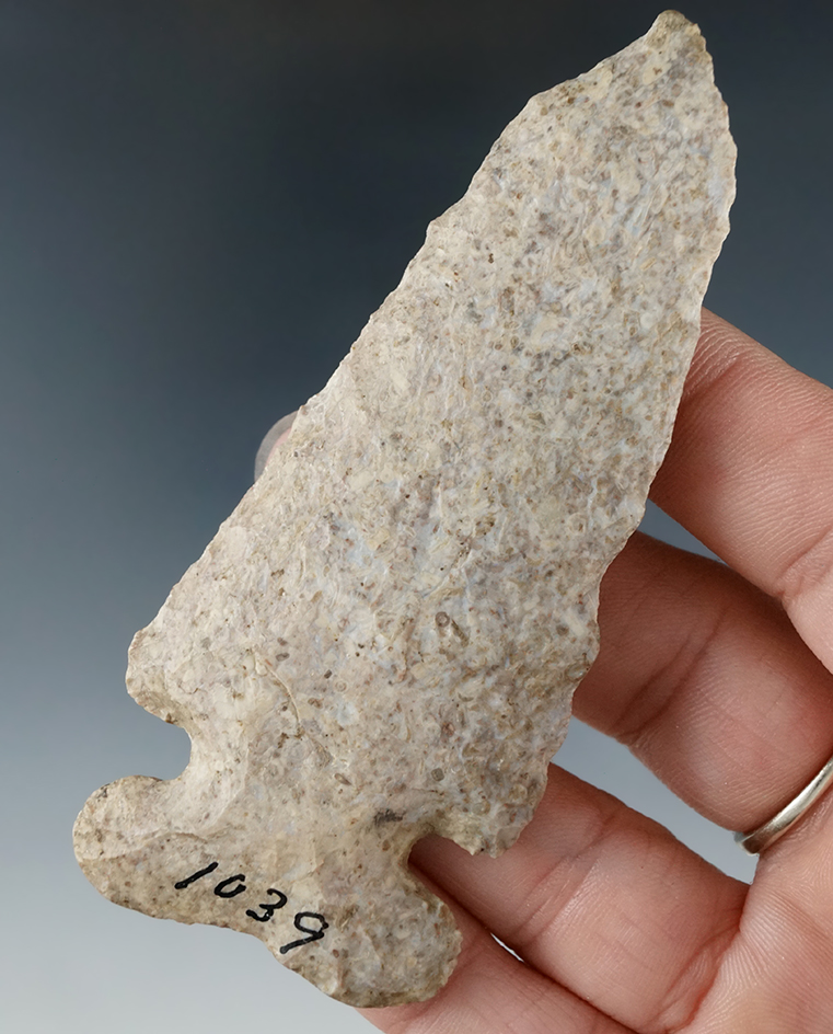 3 5/8" Harrodsburg chert seeds found by Ethan Allen in Greene Co., Indiana.