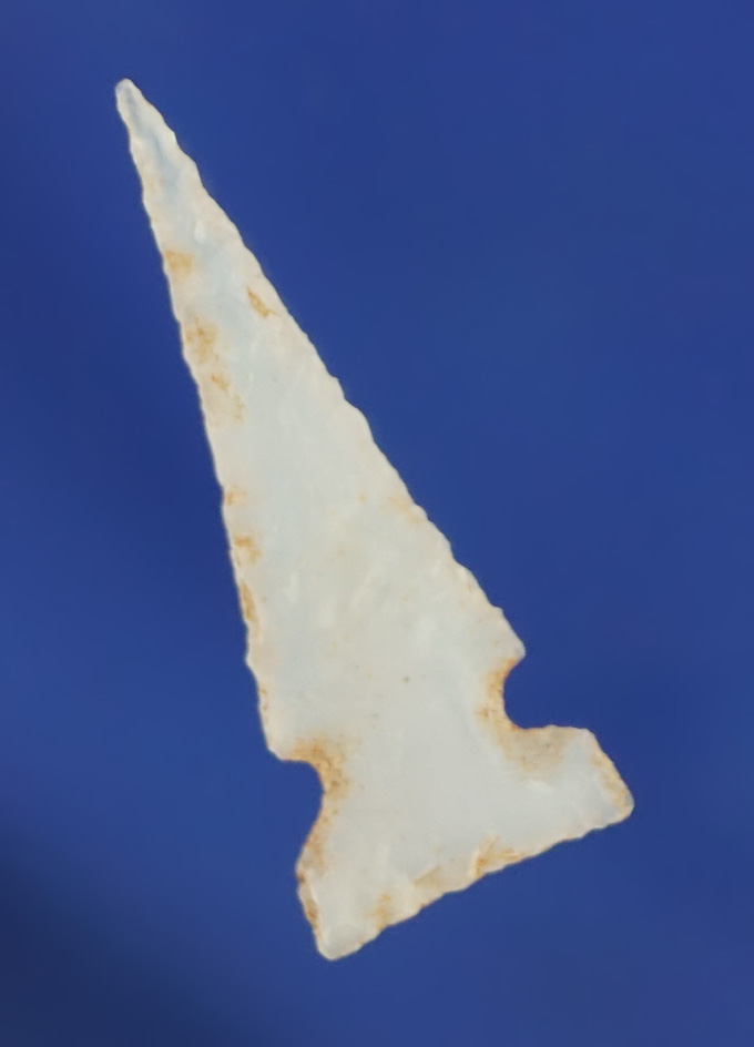 1 1/8" sidenotch arrowhead that was screened from a trash pit in Hay Hollow, Arizona by Syl Egan.