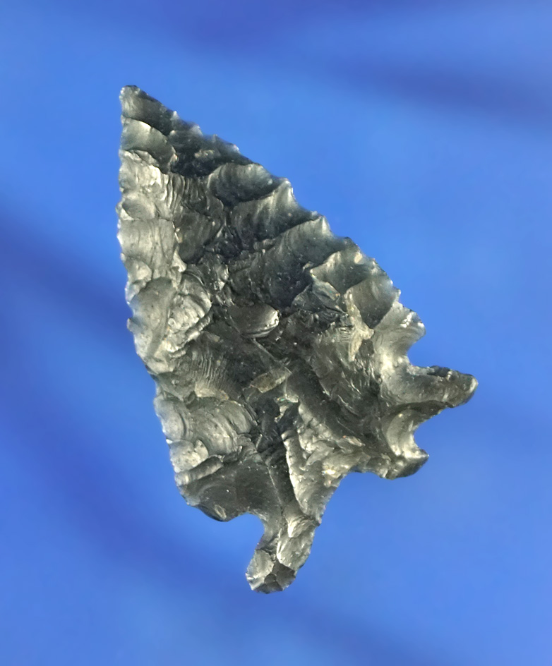 1 1/2" Elko eared with unique ancient salvage where it was re-notched on one side.  Nevada.