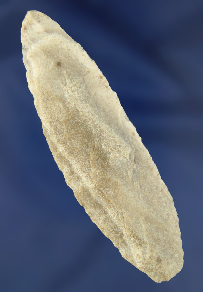 Thin and nicely flaked 3 7/8" Flint Knife found in Benton Co.,  Missouri.