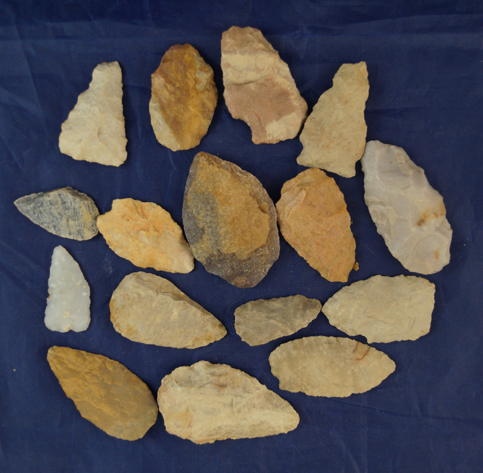 Large group of assorted Knives, largest is 2 1/2" found near the Belle Fourche River in Wyoming.