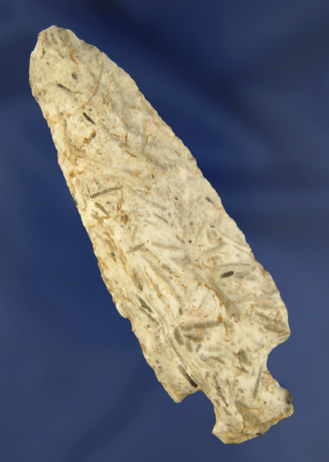 3 13/16" Stemmed Knife made from unique material found in Illinois.