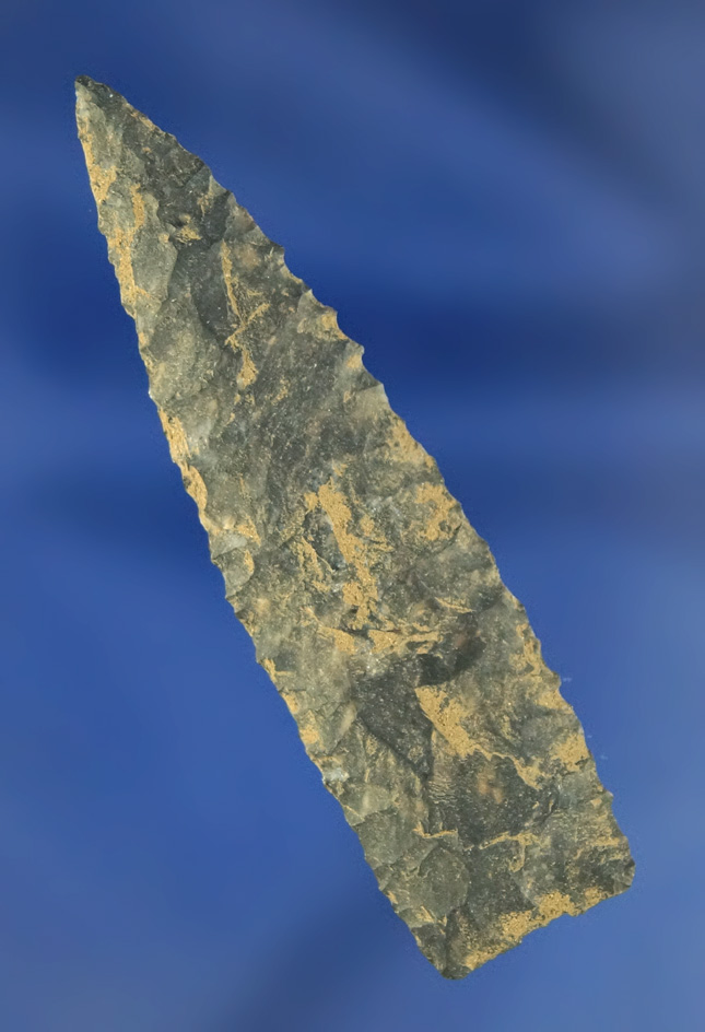 2 1/4" nicely styled and well flaked Triangle Point found in Kentucky.
