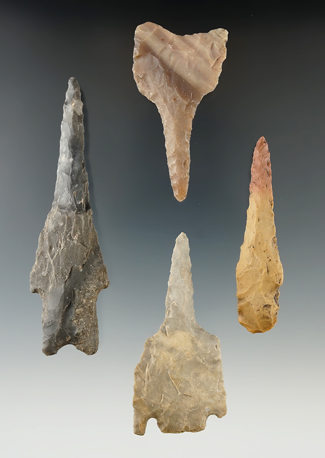 Ex. Museum! Set of 4 Drills found in Texas, largest is 3 5/8".