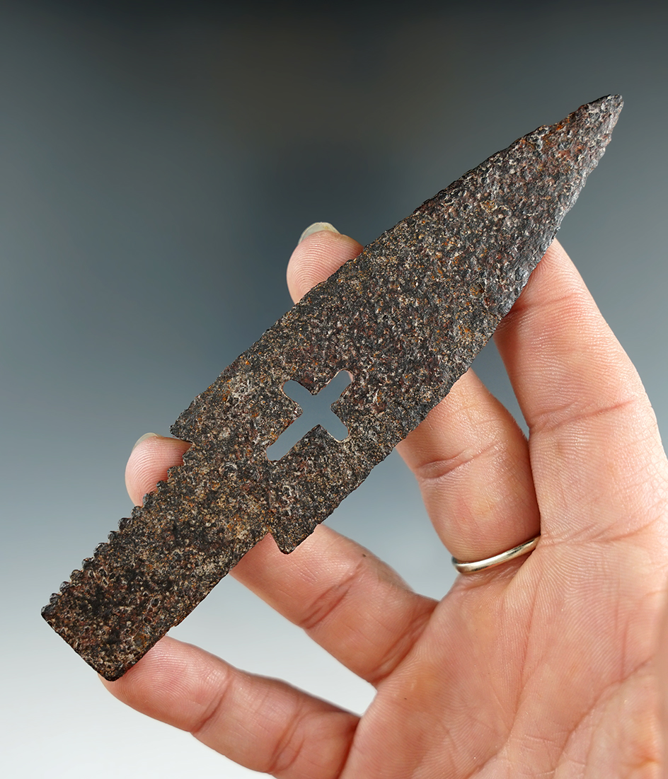 4 13/16" Gun Stock War Club Iron Blade found in Kansase.  Stermer and Jackson COAs.