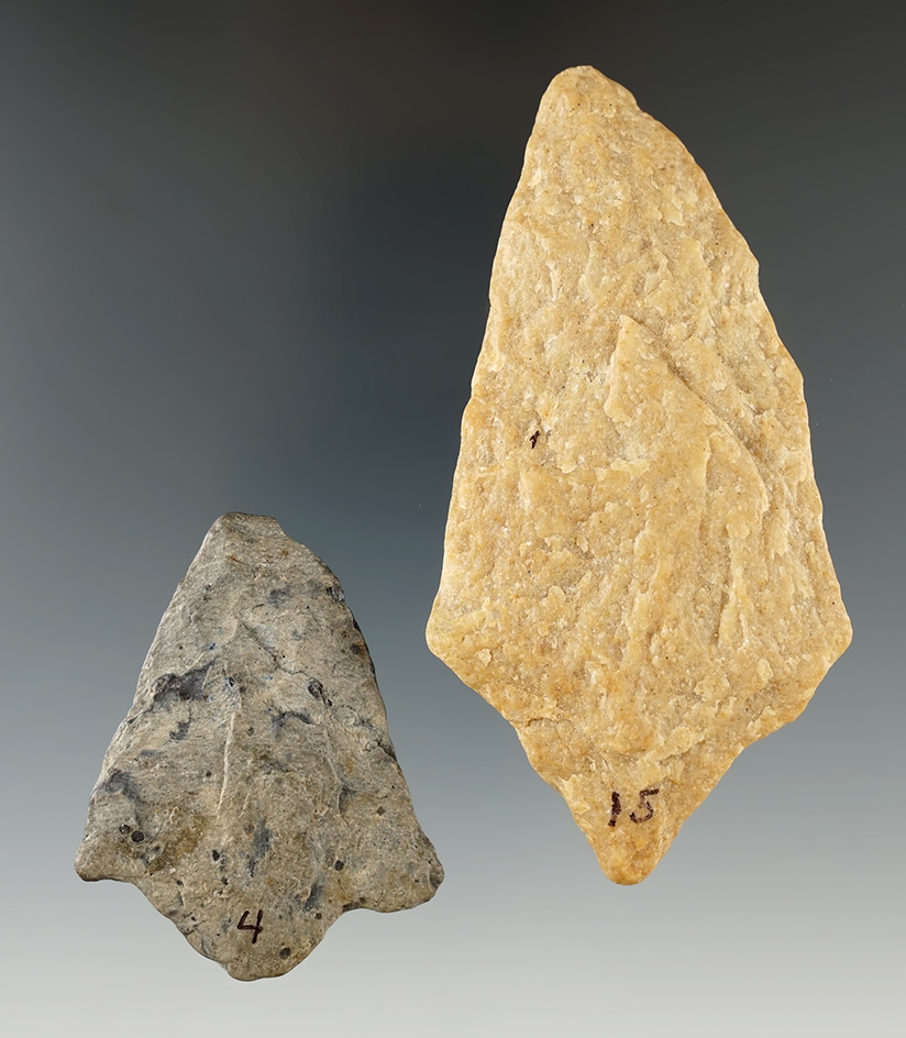 Pair of Stemmed Knives, found near the Wilcomico River, St. Mary's Co., Maryland.