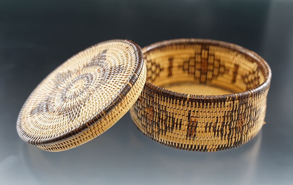 3 1/4" Tlingit Basket from Alaska. Comes with a Bennett COA.