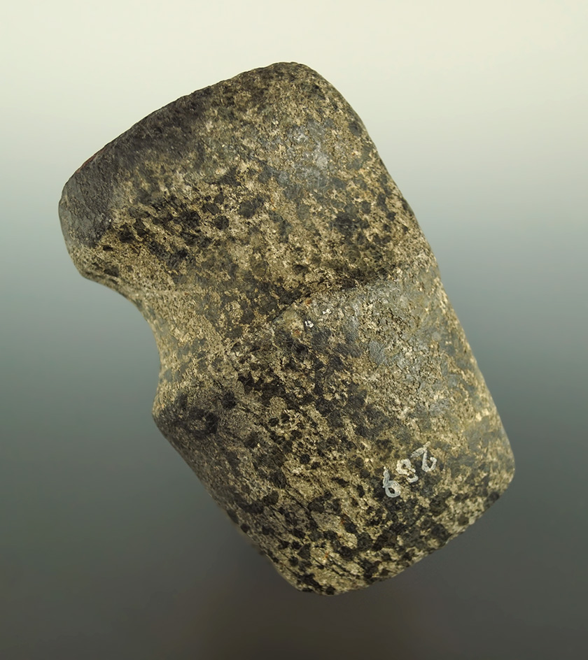 3 9/16" long 3/4 grooved Hardstone Axe found in Allen Co.,  Indiana.