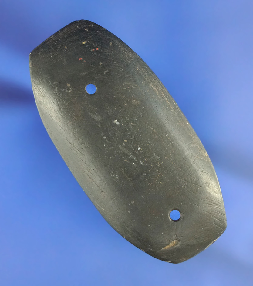 2 5/8" miniature slate Gorget found in Henry Co.,  Ohio. Ex. Doug Hooks collection.