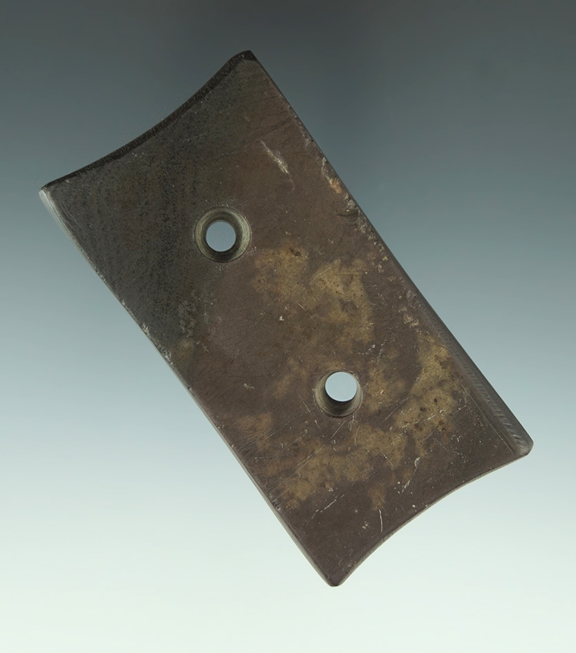 Rare style 3" Miniature Adena Quadriconcave Gorget - Ross Co., Ohio. Very nice condition.