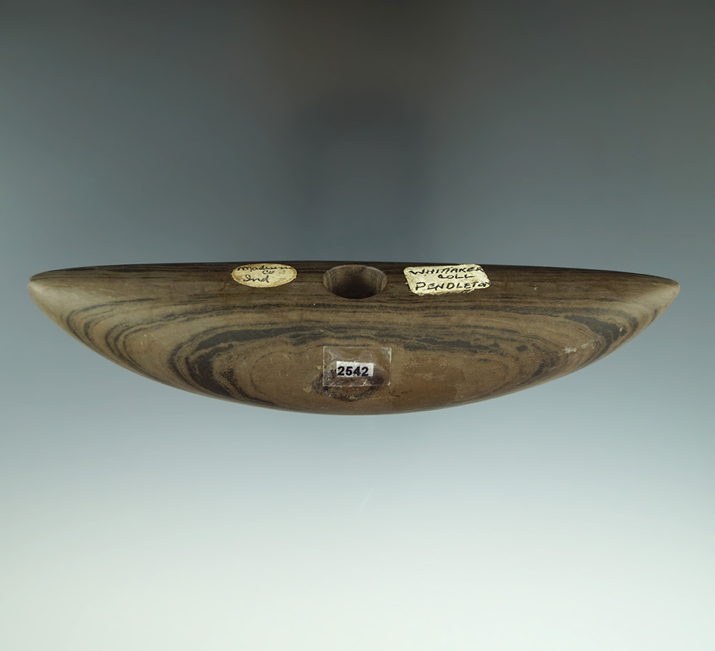 5 1/8" Pick Bannerstone  found in Madison Co.,  Indiana. Surface has been slightly cleaned.