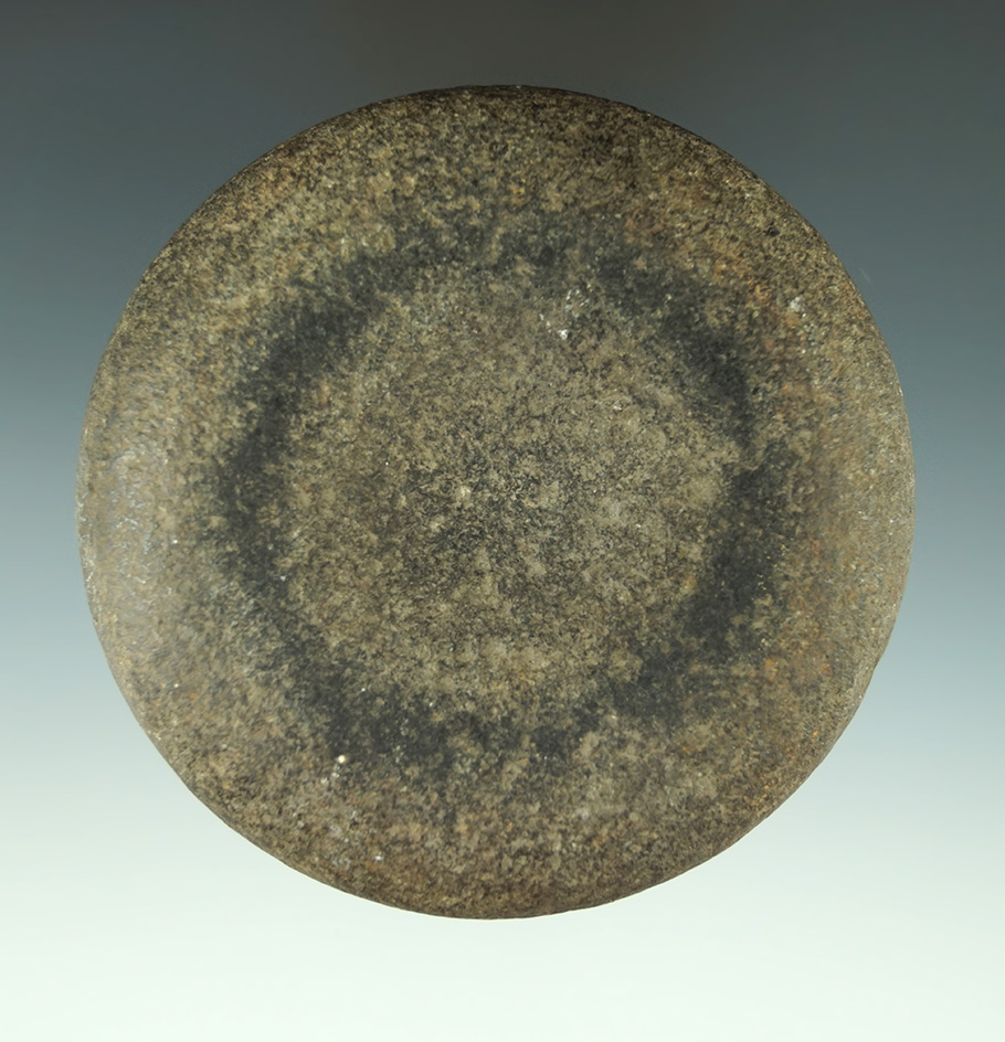 3 3/8" Double Cupped Discoidal found in Illinois.