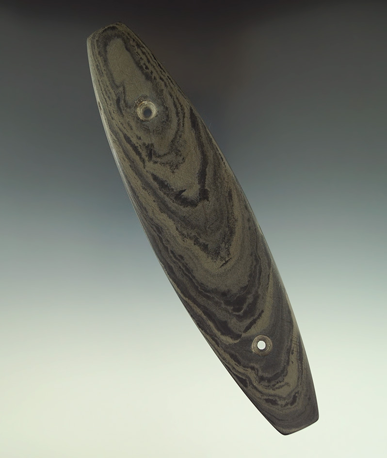 6 5/16" Elliptical Gorget found in Ohio.