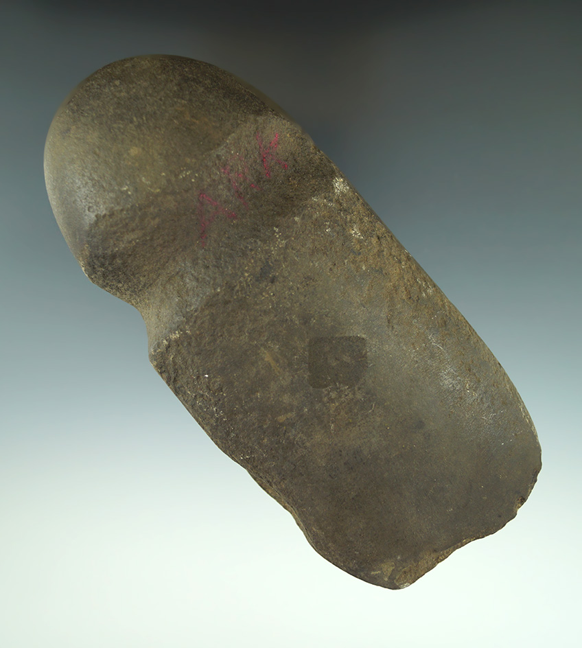 5 3/8" well styled 7/8 grooved Axe - some ancient bit damage. Pedricktown New Jersey in 1946.