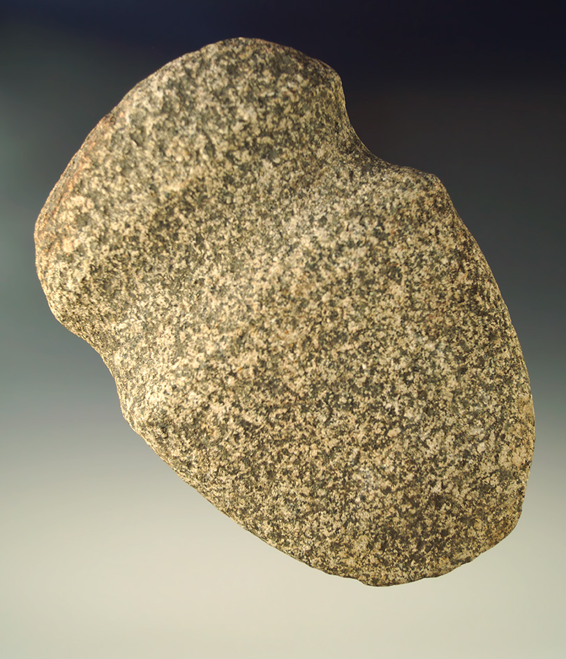 5 7/8" full grooved granite Axe found in Kentucky. Ex. Von  Hilliard.