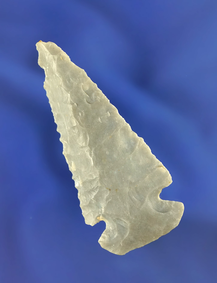 2 1/2" deeply beveled Hornstone Dovetail found in Randolph Co.,  Indiana.