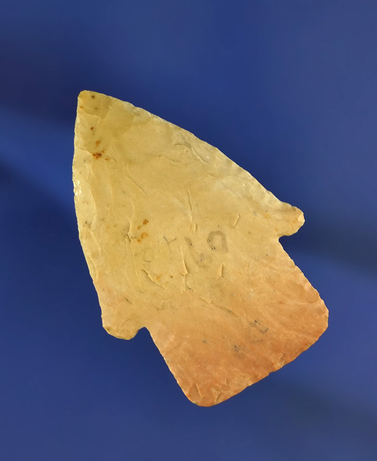 1 15/16" Hardin that is nicely flaked from attractive material found in Arkansas. Ex. Len Weidner