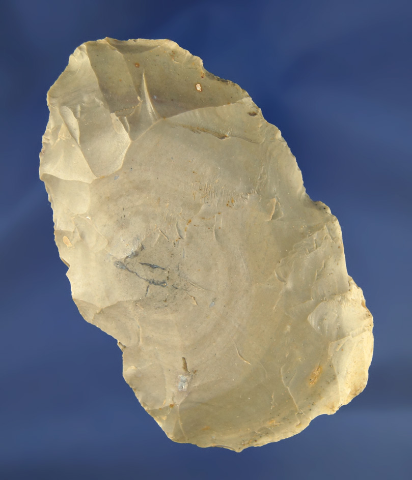 3 15/16" Hornstone Cache Blade signed by Art Gerber found at the Crib Mound, Spencer Co., Indiana.