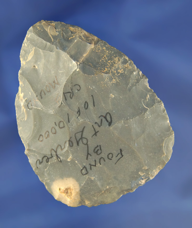 3 5/8" Hornstone Cache Blade found by Art Gerber at the Crib Mound, Spencer Co., Indiana.