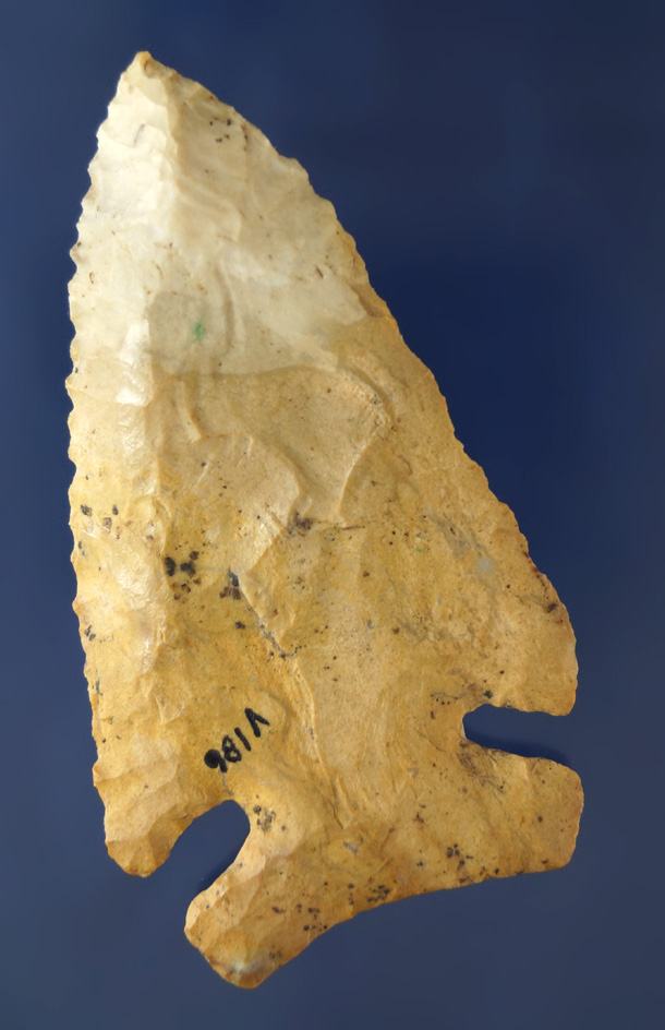 Nice! 3 1/8" well patinated Archaic Bevel found in Morgan Co., Indiana. Ex. Earl Townsend collection