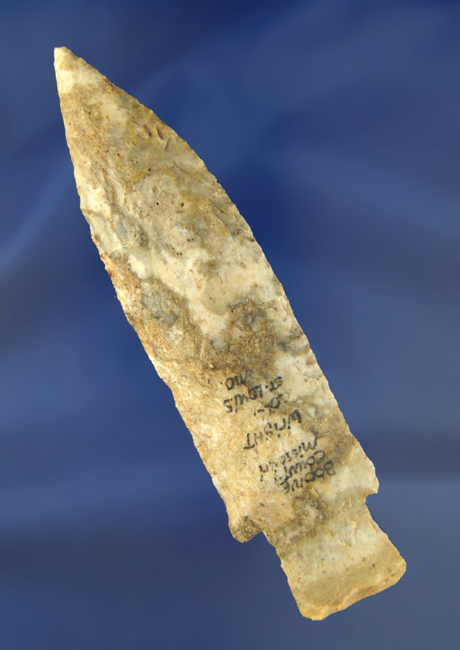 Large 5 7/16" Etley found in Boone Co., Missouri. Ex. Wright collection.