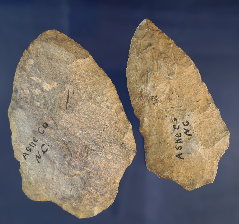 Pair of Knives, largest is 3 13/16" found in Ashe Co., North Carolina.