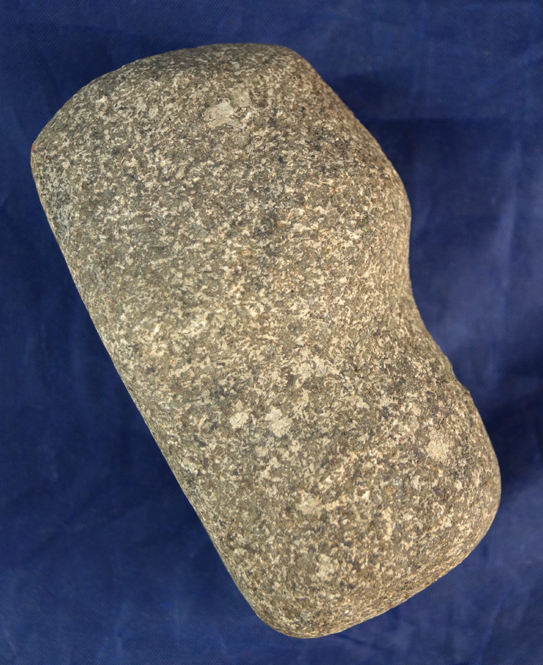 Classic styled 4" long 3/4 grooved Hammerstone found in Ohio.