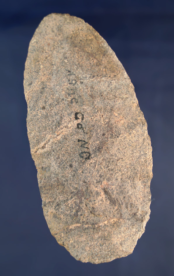 Large 5" Blade found in Co., North Carolina. Ex. Dr. John Neal Glenshaw, Len Weidner collections.