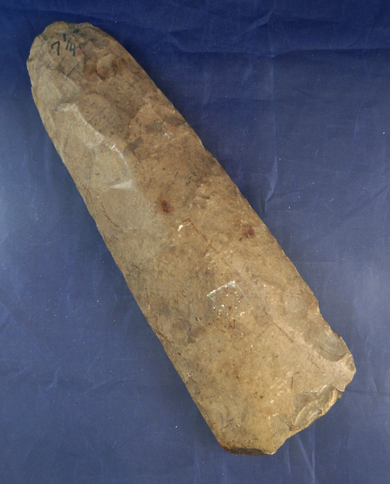 7 3/8" Dover Flint Celt found in Tennessee. Ex. Huff collection.