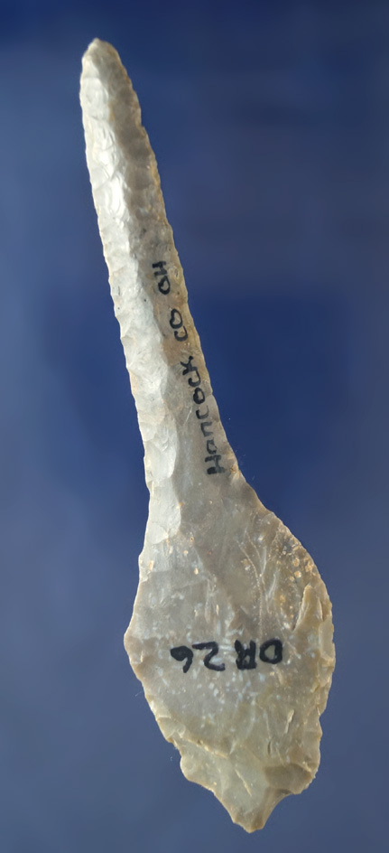 4 3/4" Expanded Base Drill with a restored break at the mid section.  Hancock Co., Ohio.