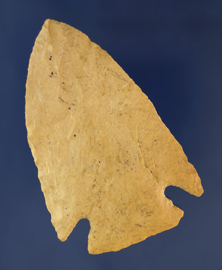 Nicely styled 2 11/16" Archaic Cornernotch found in Missouri.