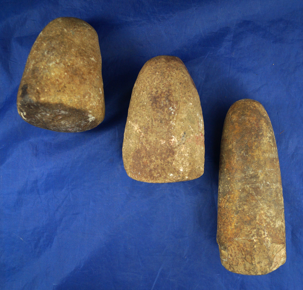 Set of three Conical Pestles found in Kentucky, largest is 5"