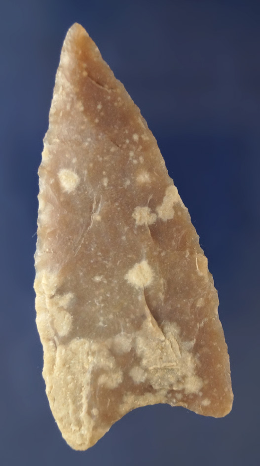 Excellent flaking on this 3 1/16" Kinney Knife made from high quality semi translucent material - Te