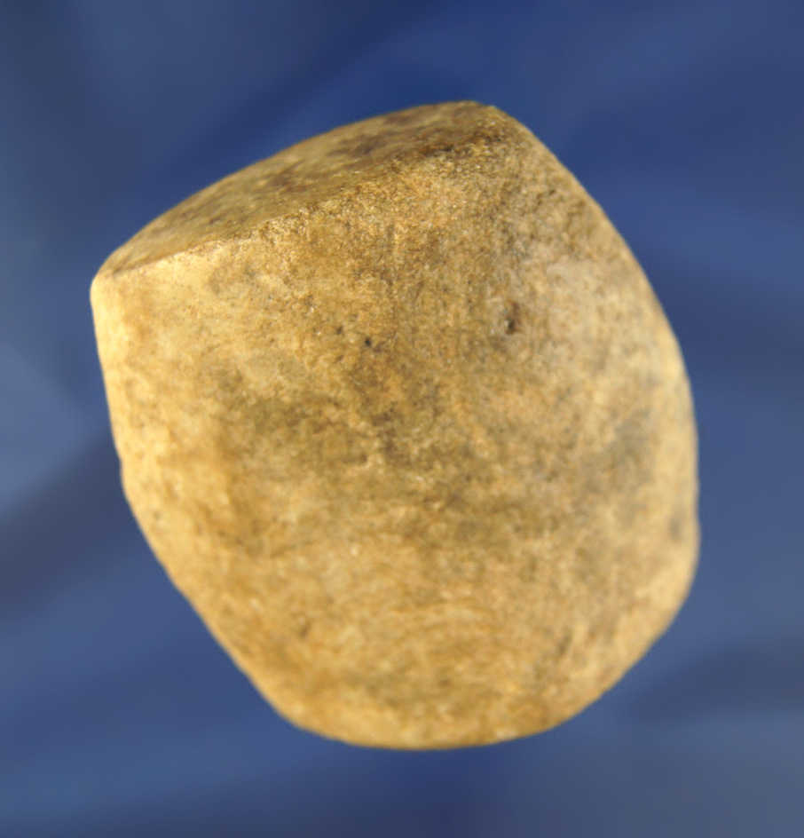 2 3/4" Quartz Bannerstone Preform found at the Crib Mound, Spencer Co., Indiana by B.Scheidigger.