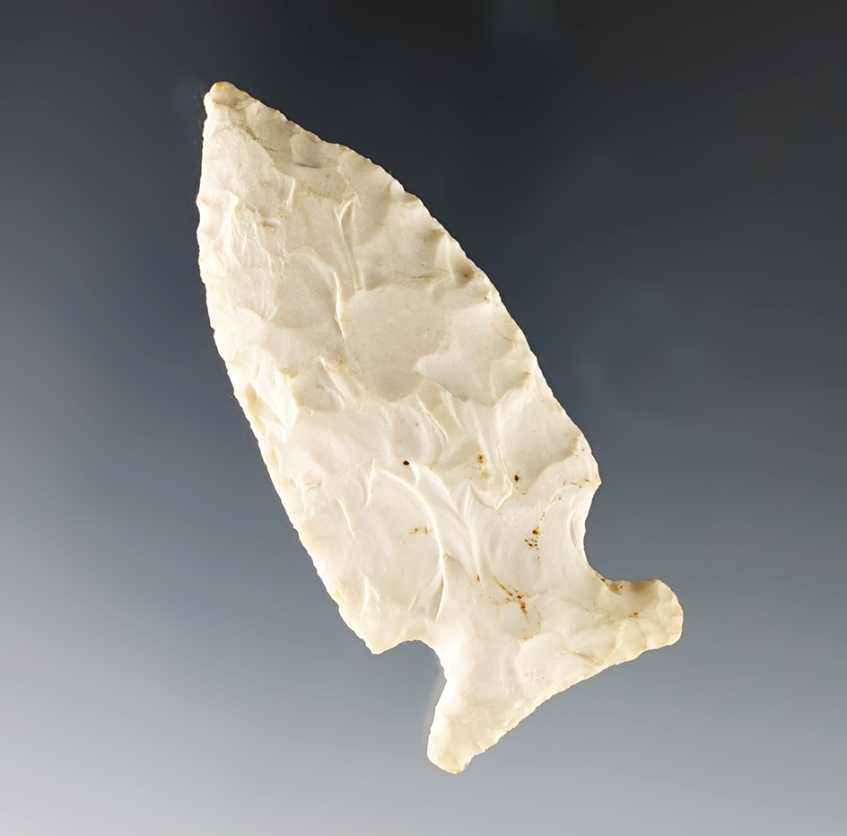 2 9/16" Burlington Chert Archaic Sidenotch found in Pettis Co., Missouri.