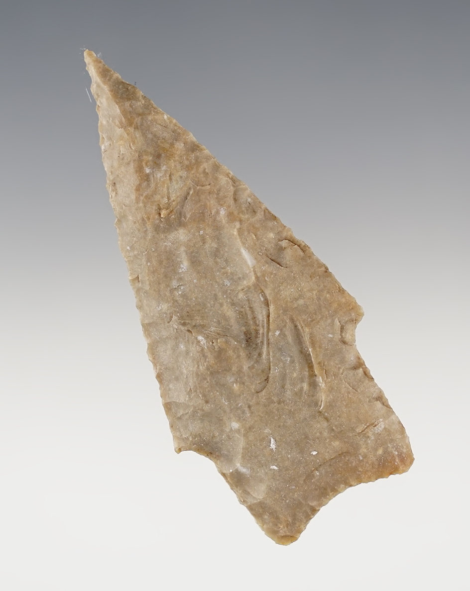 Well flaked 2 15/16" Stemmed point found in Texas.