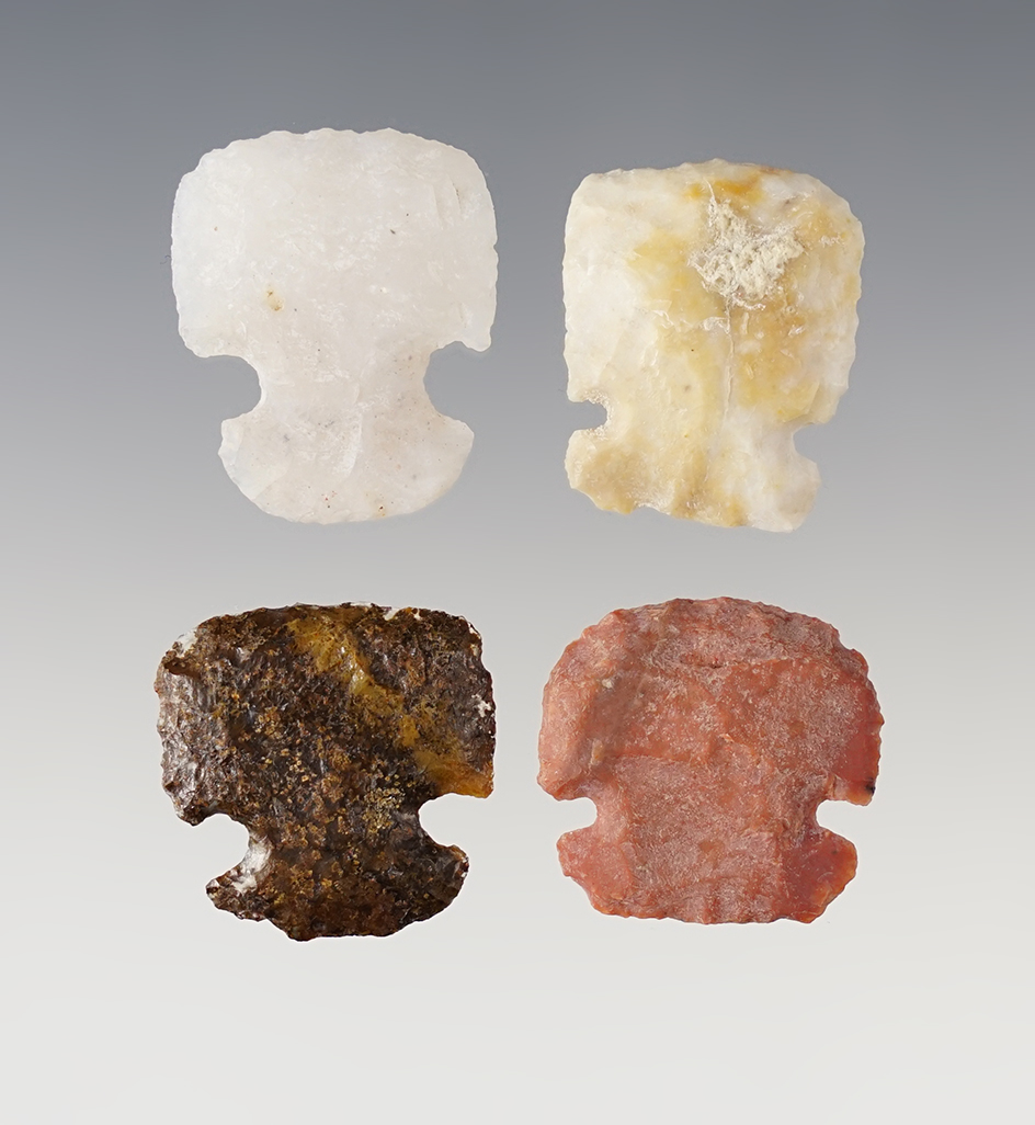 Set of 4 Sidenotch Scrapers found in New Mexico. The largest is 1 1/16".