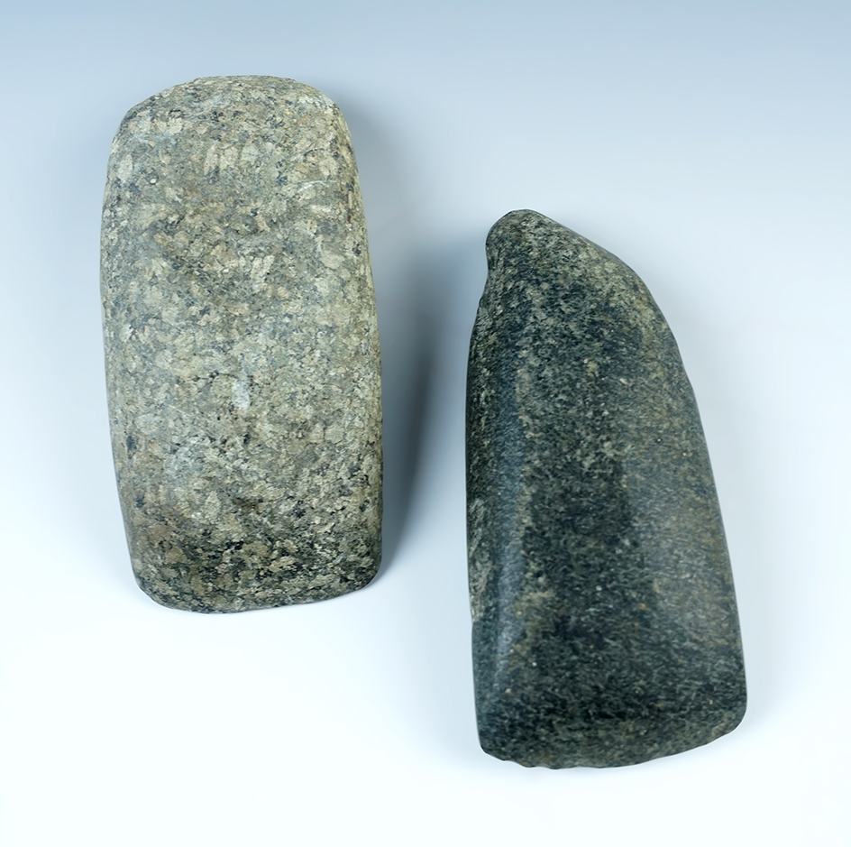 Pair of nice Hardstone Celts  found in Canoga, New York. The largest is 4".