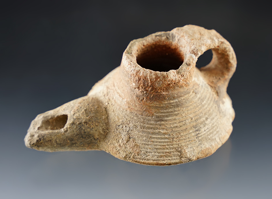 3 5/8" Jerusalem Holy Land Oil Lamp in good condition.