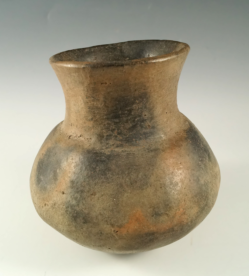 6" tall by 5 5/8" wide Caddo Plain Jar found in Mississippi Co.,, Arkansas in excellent condition.