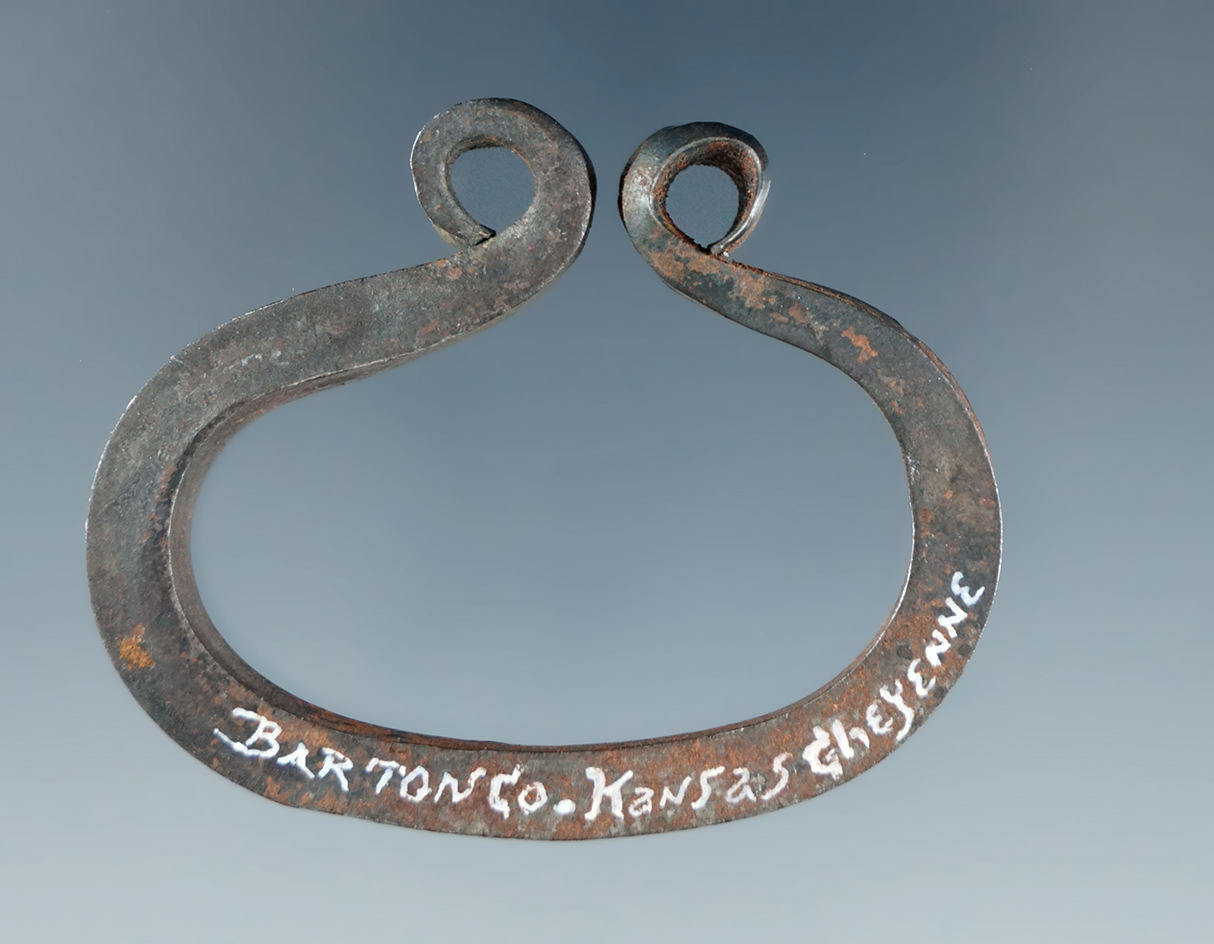 Circa 1800s 1 15/16" Strike-a-Lite" made from iron  from Cheyenne Bottoms, Barton Co., Kansas. C